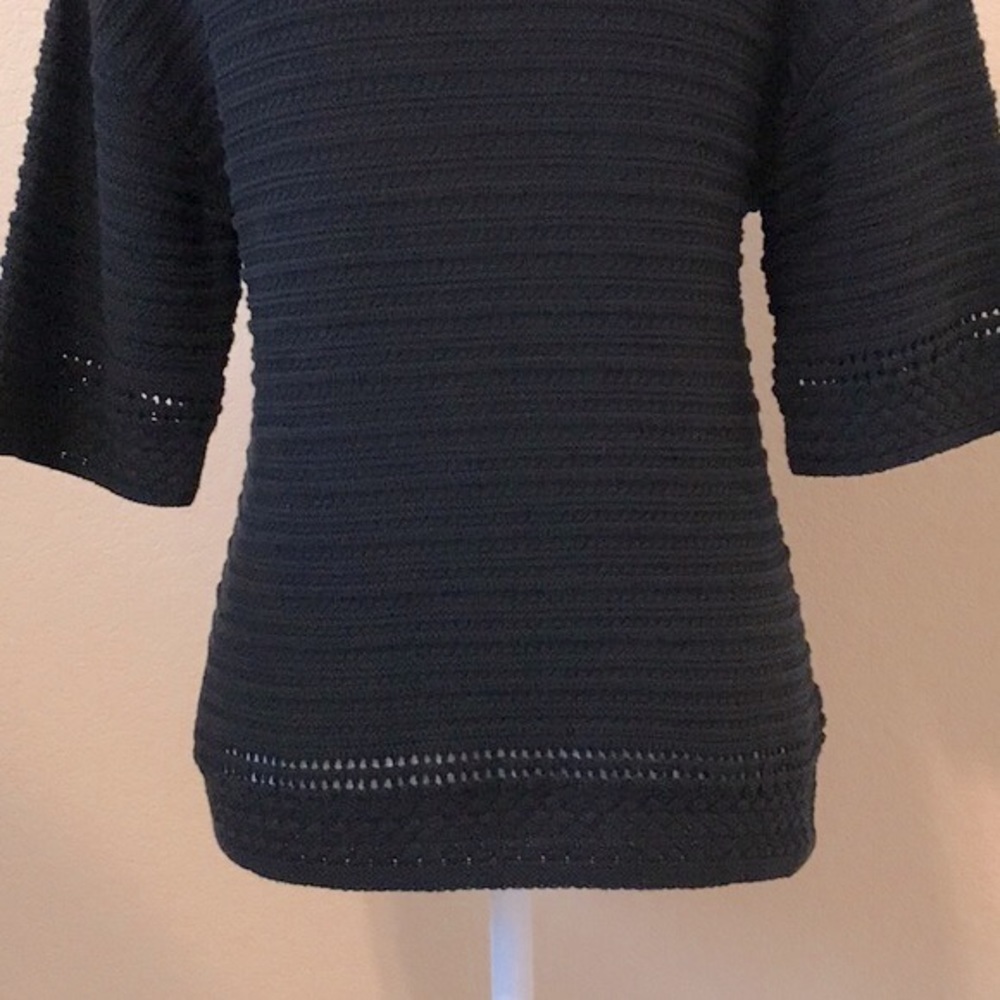 GAP 3/4 Sleeve Black Cotton Sweater - Picture 8 of 13
